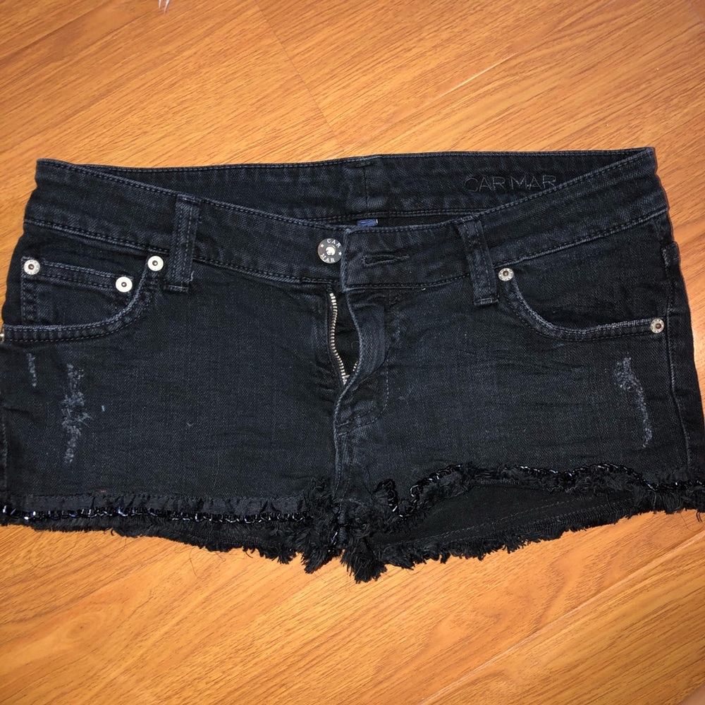 CARMAR denim shorts - black, embellished